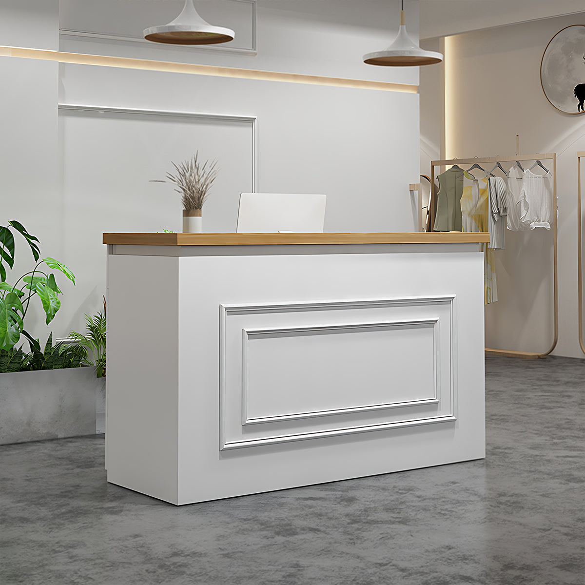 Scandinavian Minimalist Modern Small Reception Desk