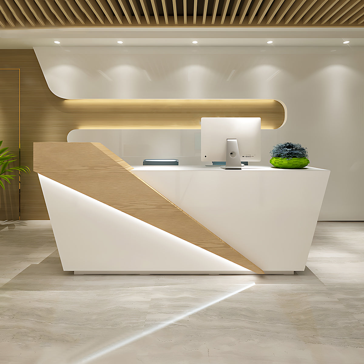 Sleek Beauty Modern Luxe Reception Desk for Salons and Boutiques