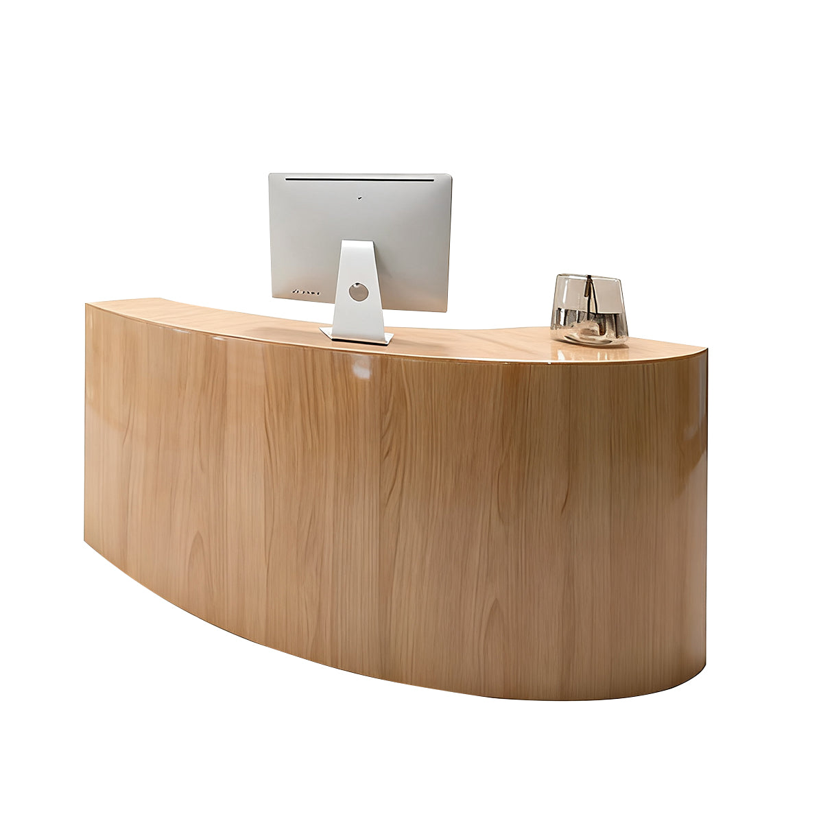 Original Wooden Southeast Asian Style Curved Reception Desk