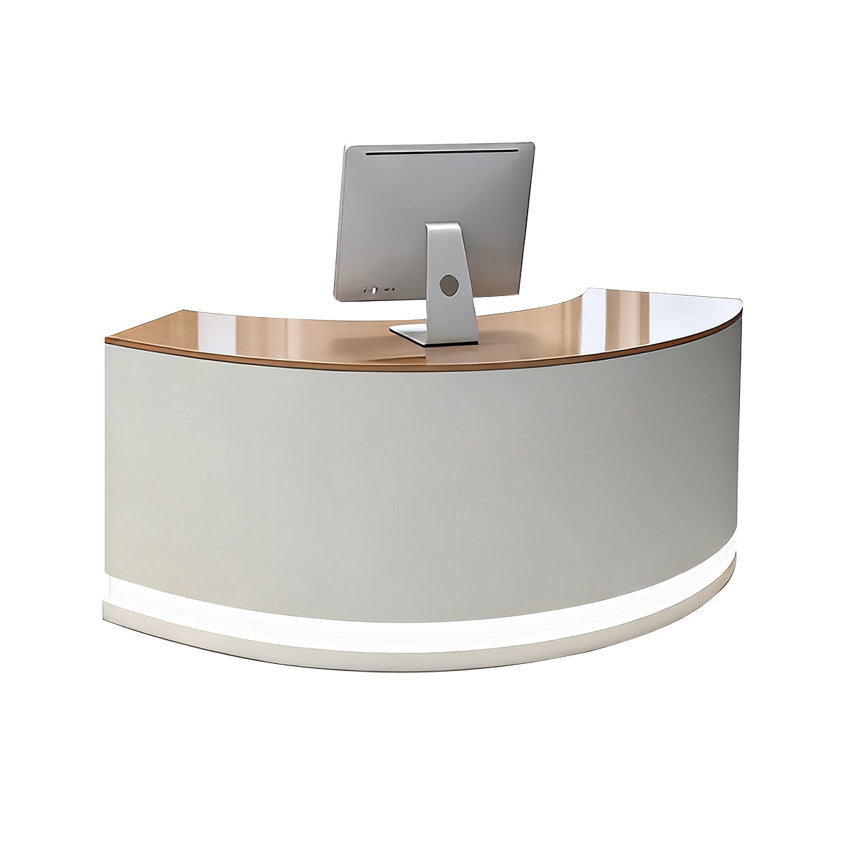 Original Wooden Southeast Asian Style Curved Reception Desk