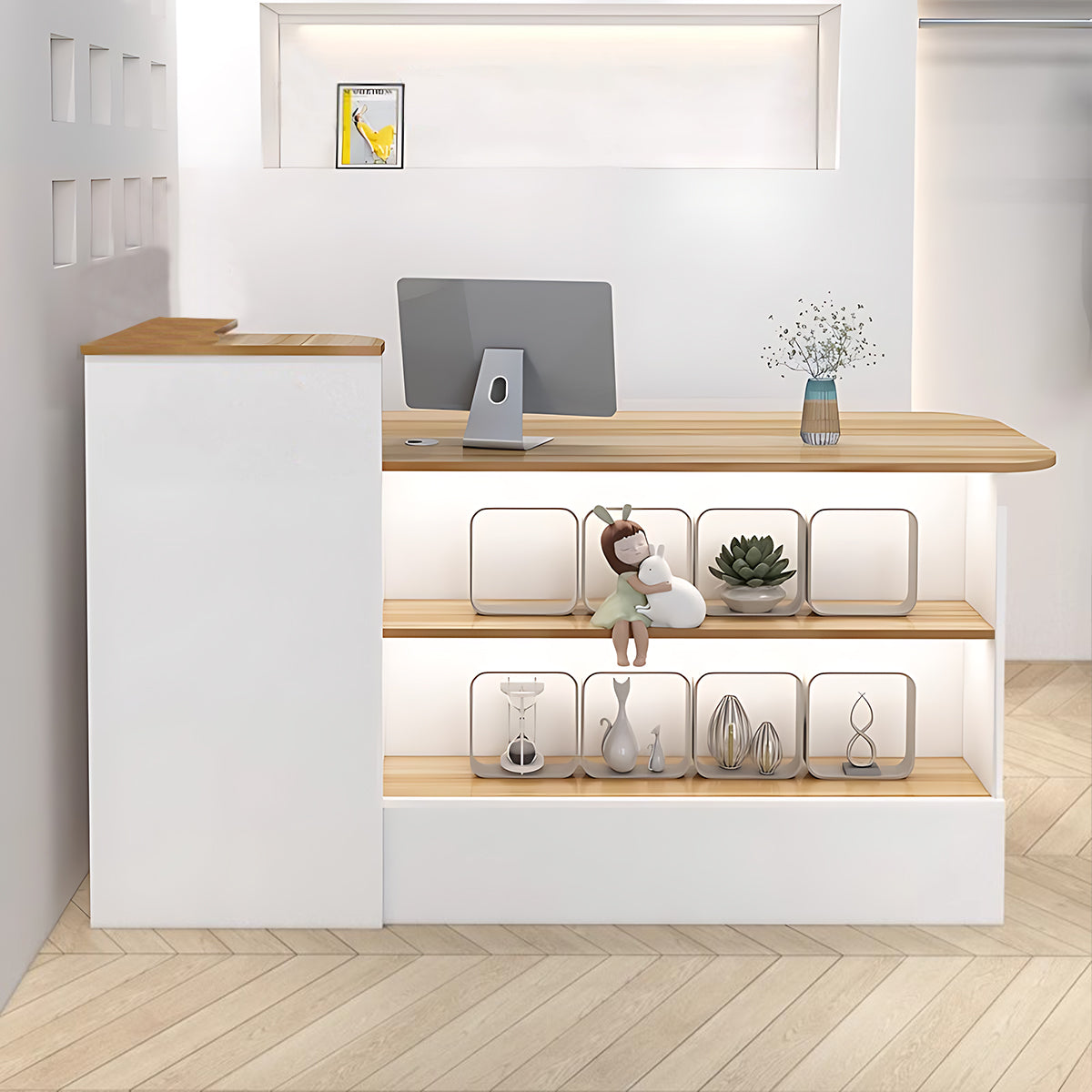 Small Minimalist Modern Reception Desk