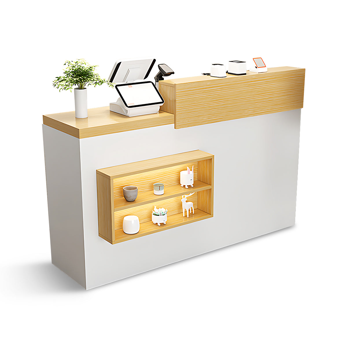 Reception Counter Retail Counter with Display Shelf and Drawer (West Coast)