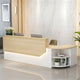 Simple L-shape Wood Reception Desk with Filing Cabinet