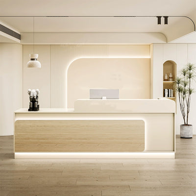 Modern Reception Desk with Draws and Shelves