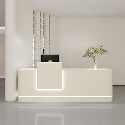 Two Persons Simple  Rectangular Laminate Reception Desk