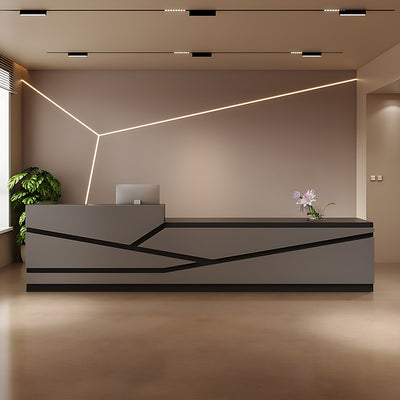 Simple Company Reception Desk Rectangular Laminate Reception Desk