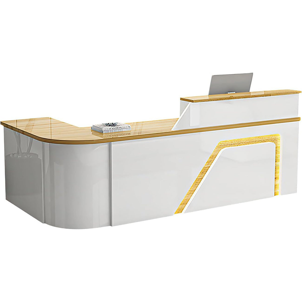 Stylish and Minimalist L-Shaped Reception Desk with Corner Design（East Coast）