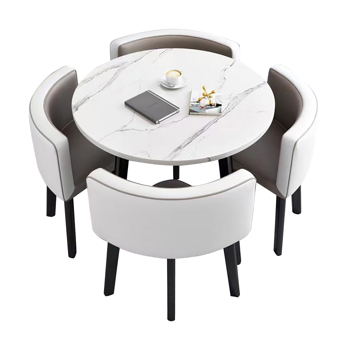 4-Seater Compact Square Reception Table and Chair for Offices and Break Rooms（Stock Items）