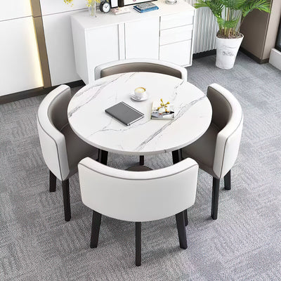 4-Seater Compact Square Reception Table and Chair for Offices and Break Rooms（Stock Items）