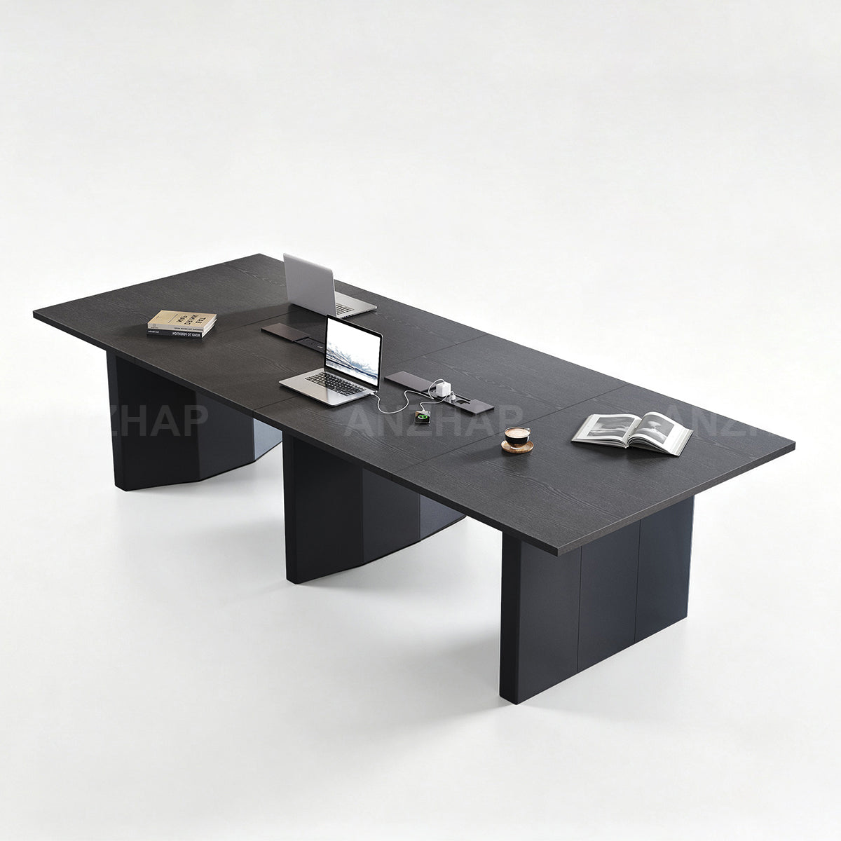 Large Conference Table with Built-In Power, Cable Management & Thick Sectioned Top（Stock Items）