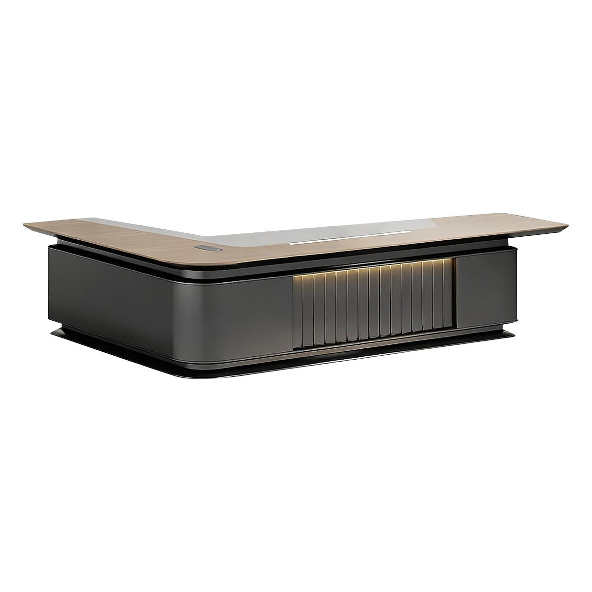 Stylish Modern Executive Office Desk with LED Light Strip