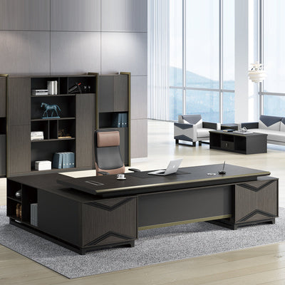 Modern Executive Desk with Convenient Power Outlets