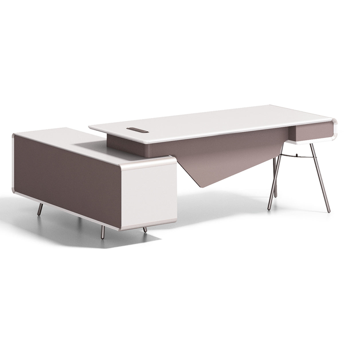 Minimalist Executive Desk with Edge-Banding