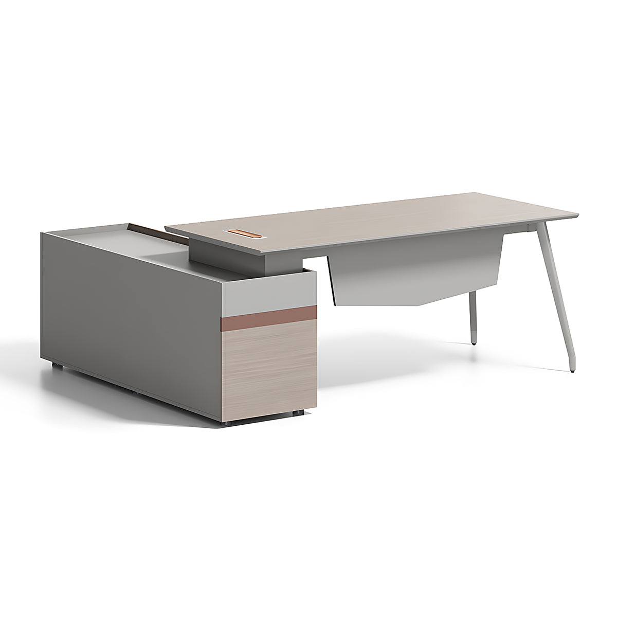 Sleek Executive Desk with Distinctive Two-Tone Style