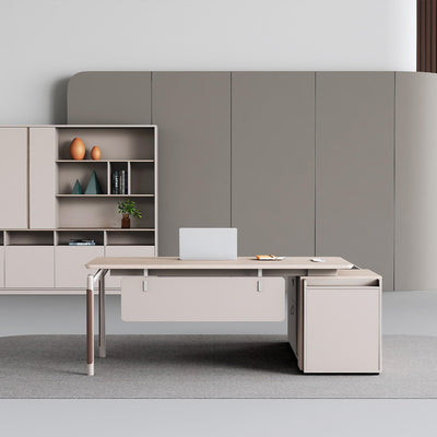 Sleek Executive Desk with Two-Tone Desk Legs