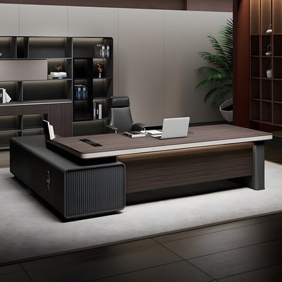 Modern Executive Desk for Boss with Multimedia Cable Box（Stock Items）