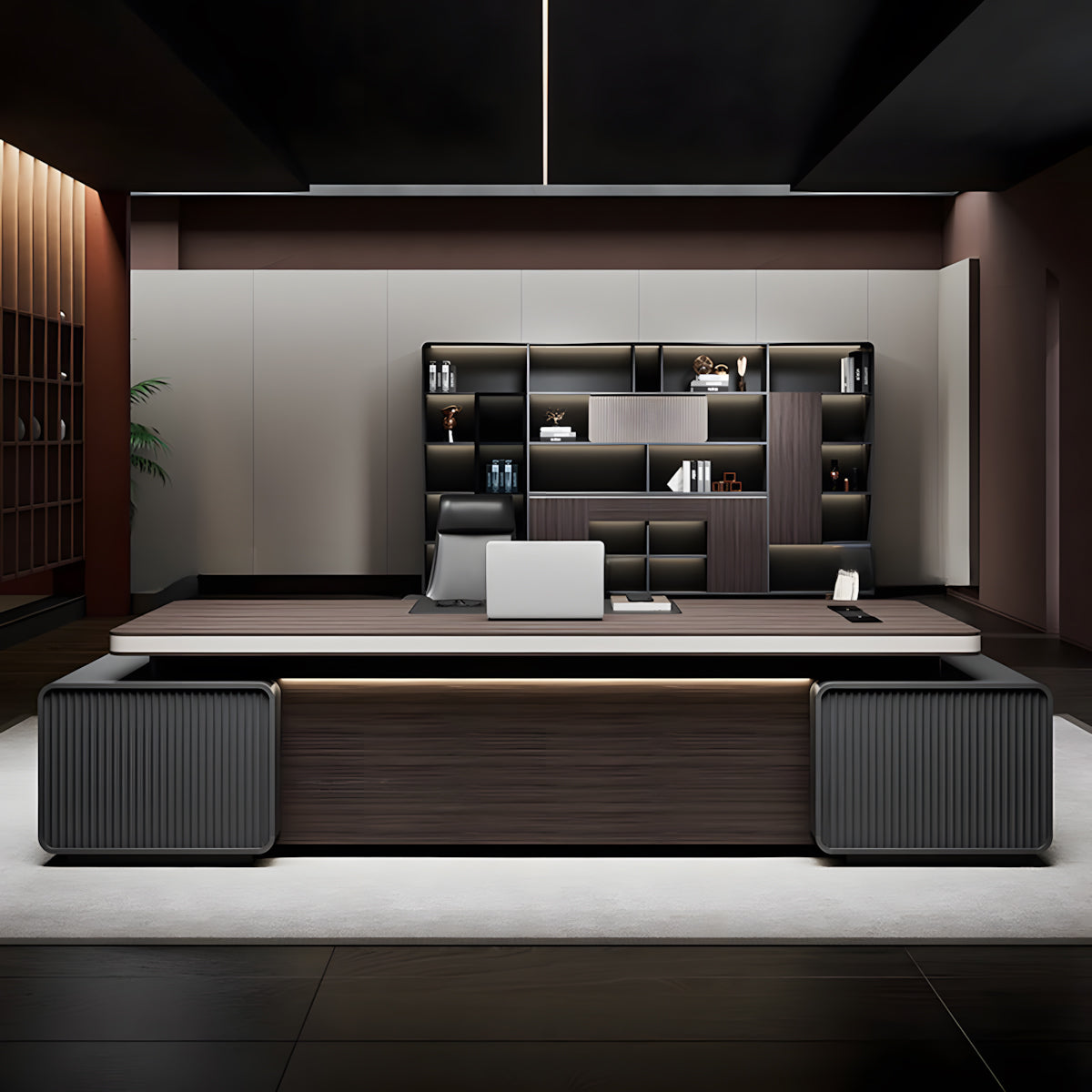 Executive Desk, angled product view, for executive office workspace, modern executive office furniture