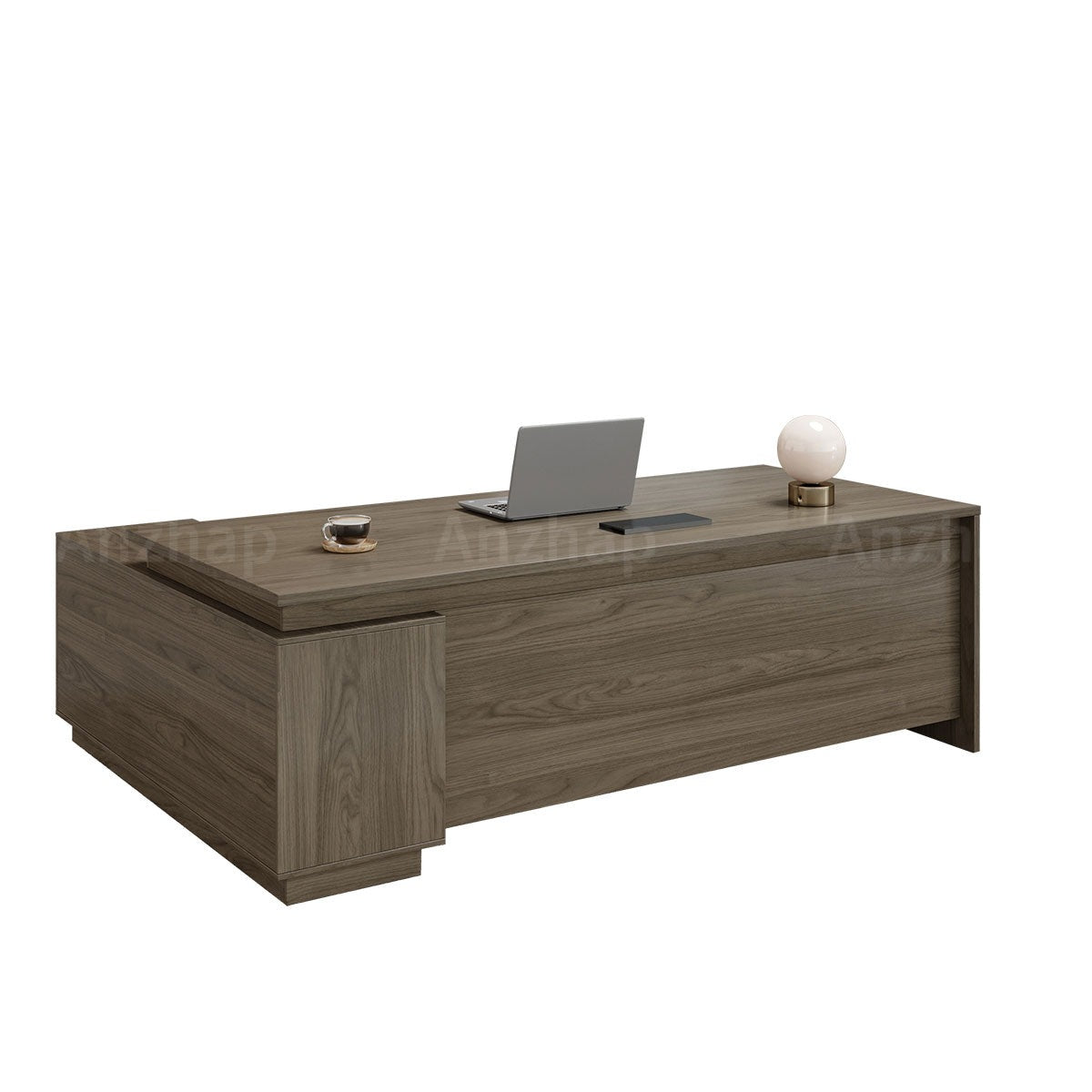 L-Shaped Executive Desk With Storage Cabinet And Privacy Panel – Modern Office Furniture For Home And Workplace（Stock Items）