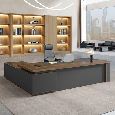 Modern High-End Executive Desk with Thick Desktop and Spacious Under-Desk Clearance（Stock Items）