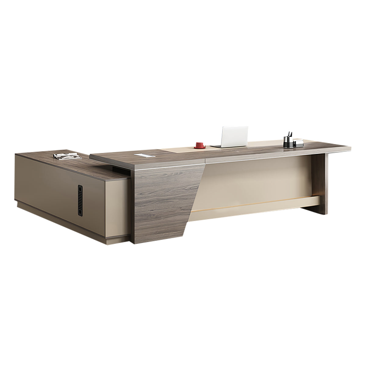 Minimalist Office Executive Desk with Side Storage Cabinet for Managers（Stock Items）