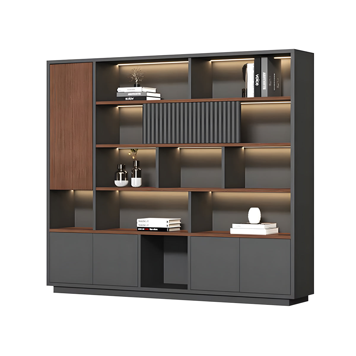 Premium Lacquered Executive Desk with Desktop Cable Box for Manager Offices