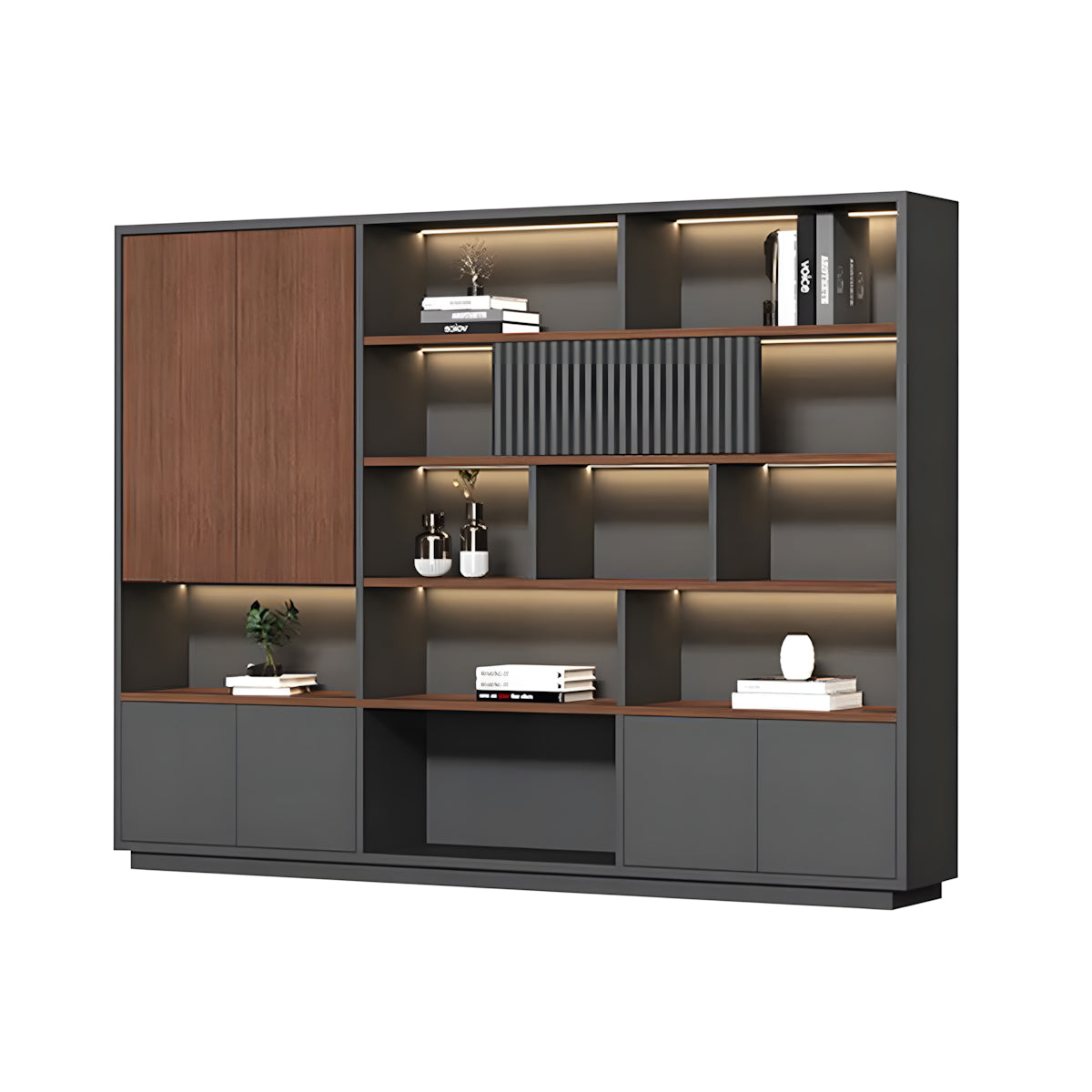 Premium Lacquered Executive Desk with Desktop Cable Box for Manager Offices