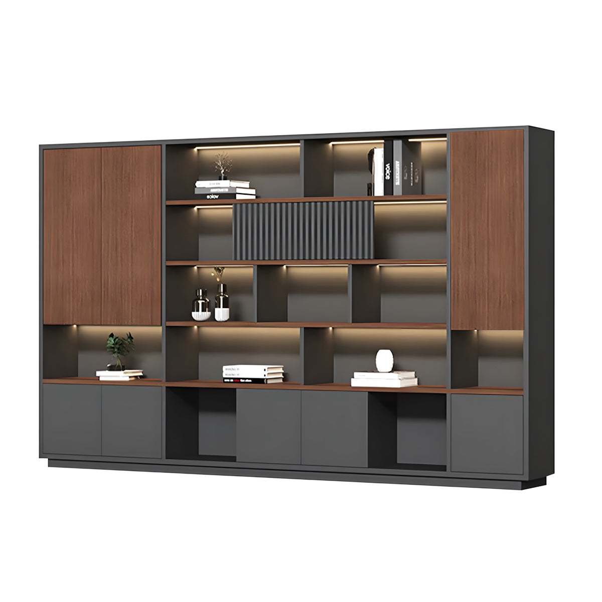 Premium Lacquered Executive Desk with Desktop Cable Box for Manager Offices