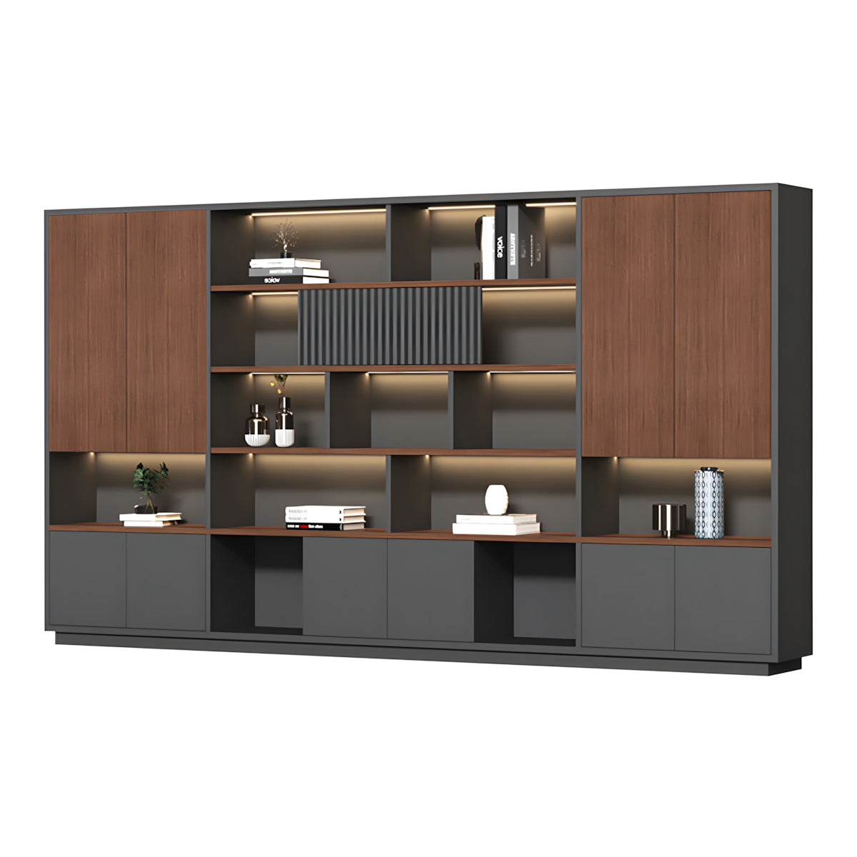 Premium Lacquered Executive Desk with Desktop Cable Box for Manager Offices