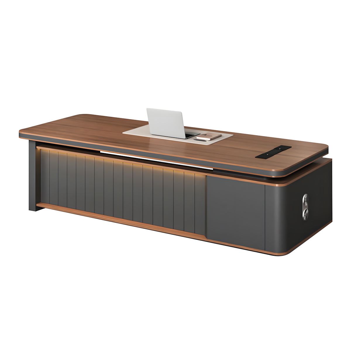 Premium Lacquered Executive Desk with Desktop Cable Box for Manager Offices