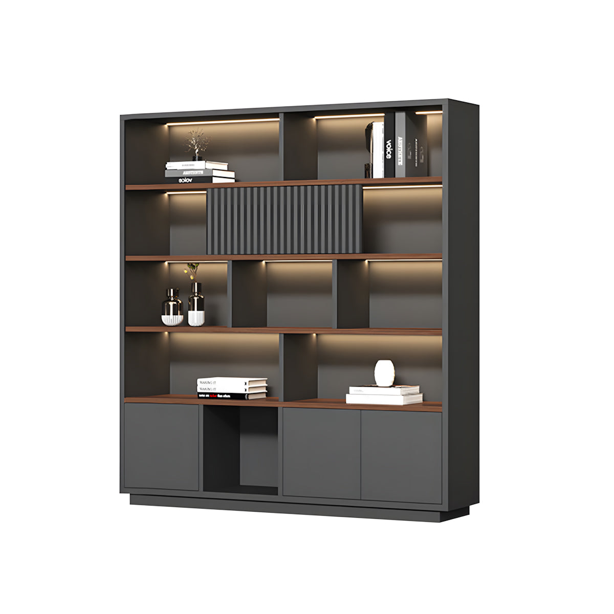 Premium Lacquered Executive Desk with Desktop Cable Box for Manager Offices