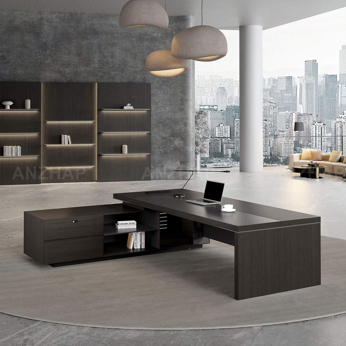Stylish Minimalist Executive Desk with Spacious Work Surface