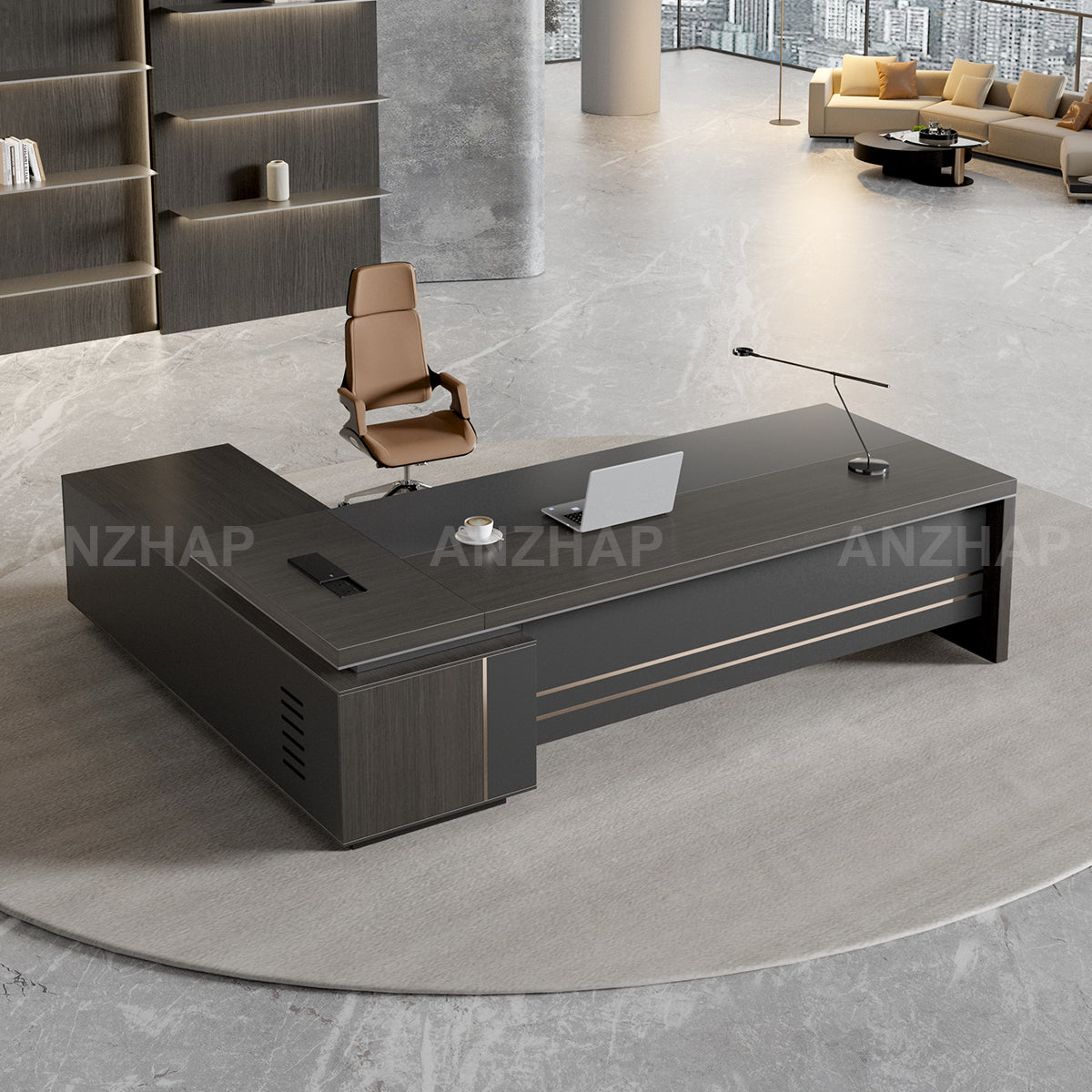 Stylish Minimalist Executive Desk with Spacious Work Surface