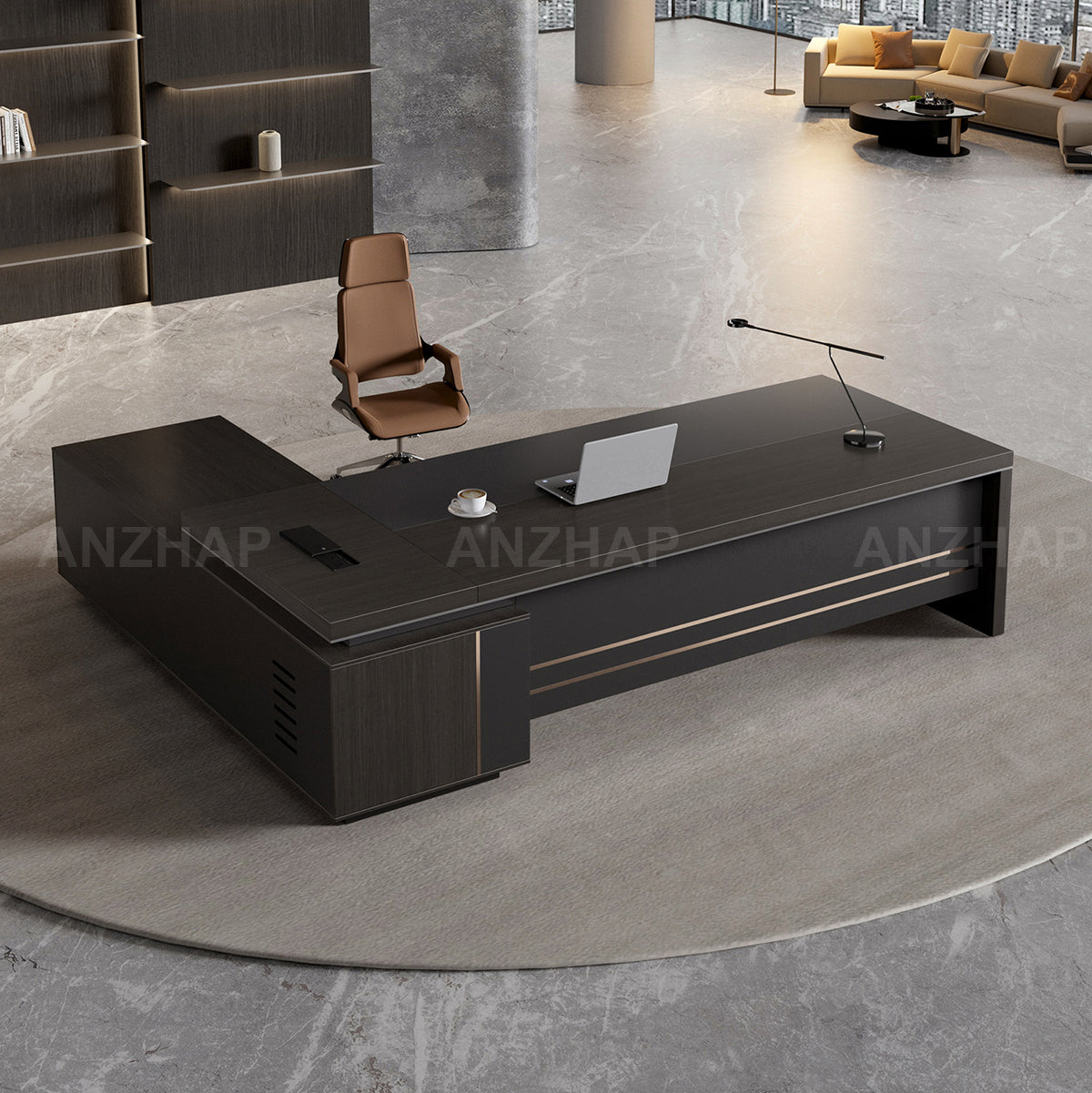 Stylish Minimalist Executive Desk with Spacious Work Surface