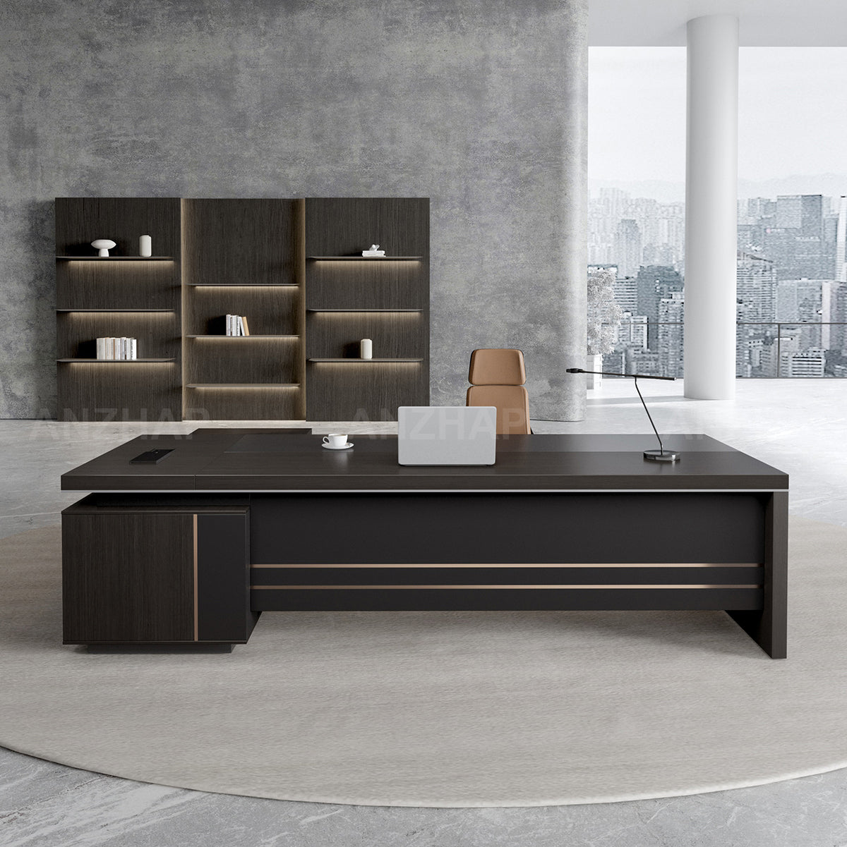 Stylish Minimalist Executive Desk with Spacious Work Surface