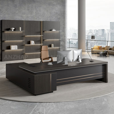 Stylish Minimalist Executive Desk with Spacious Work Surface （Stock Items）