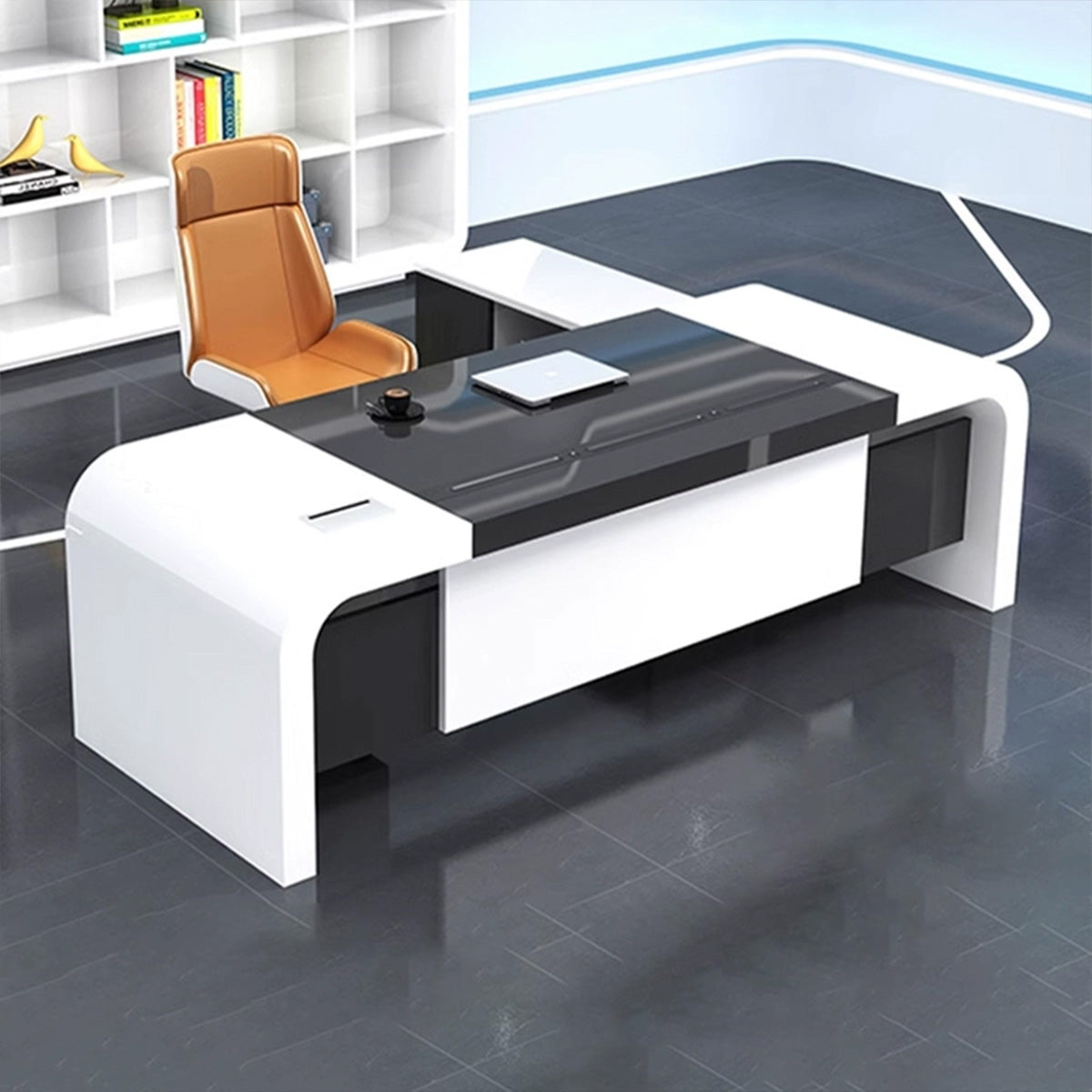 Lacquer Office Furniture Boss Desk Simple Modern President Big Desk