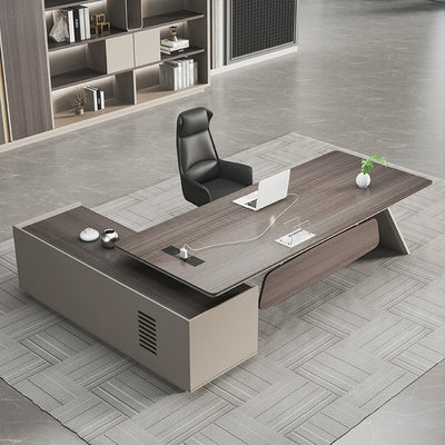 Classic and Durable Executive Desk with Thickened Desktop