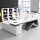 Stylish White Lacquered Executive Office Desk