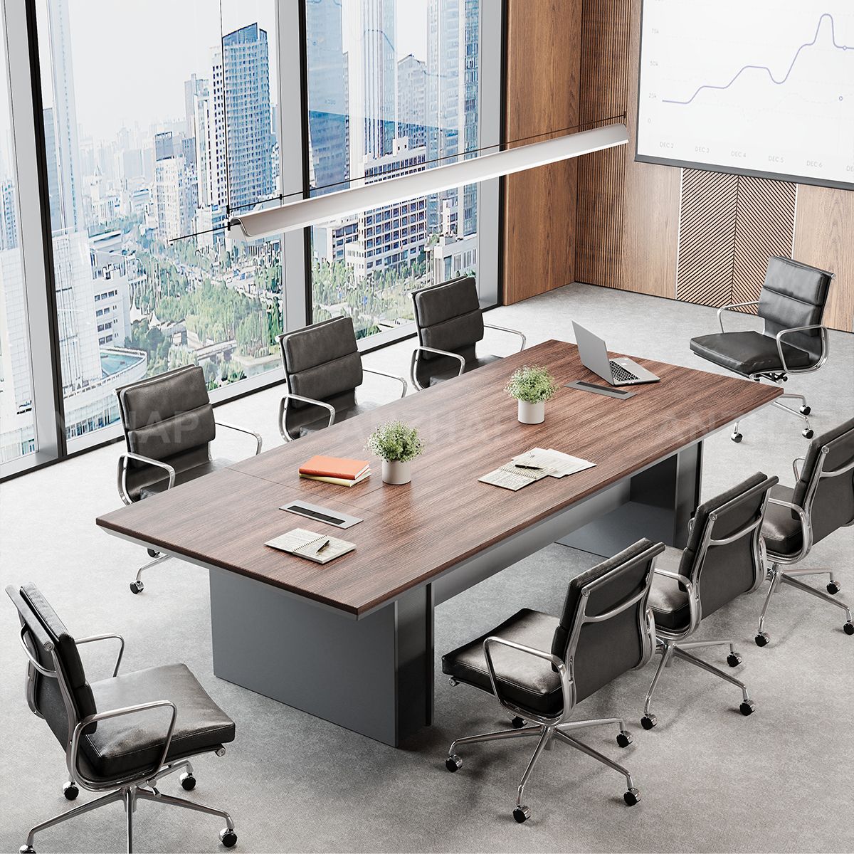 Rectangular Conference Table with a Sturdy Wooden Base（Stock Items）