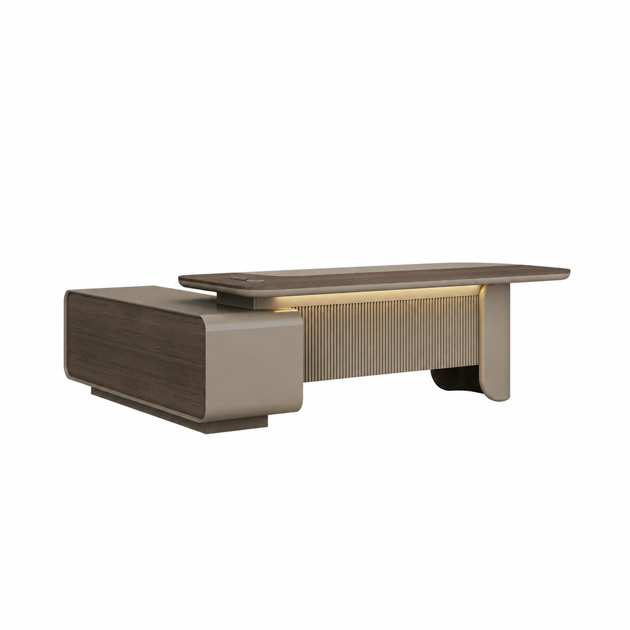 Modern Executive Desk with Smart Cable Box & Side Storage