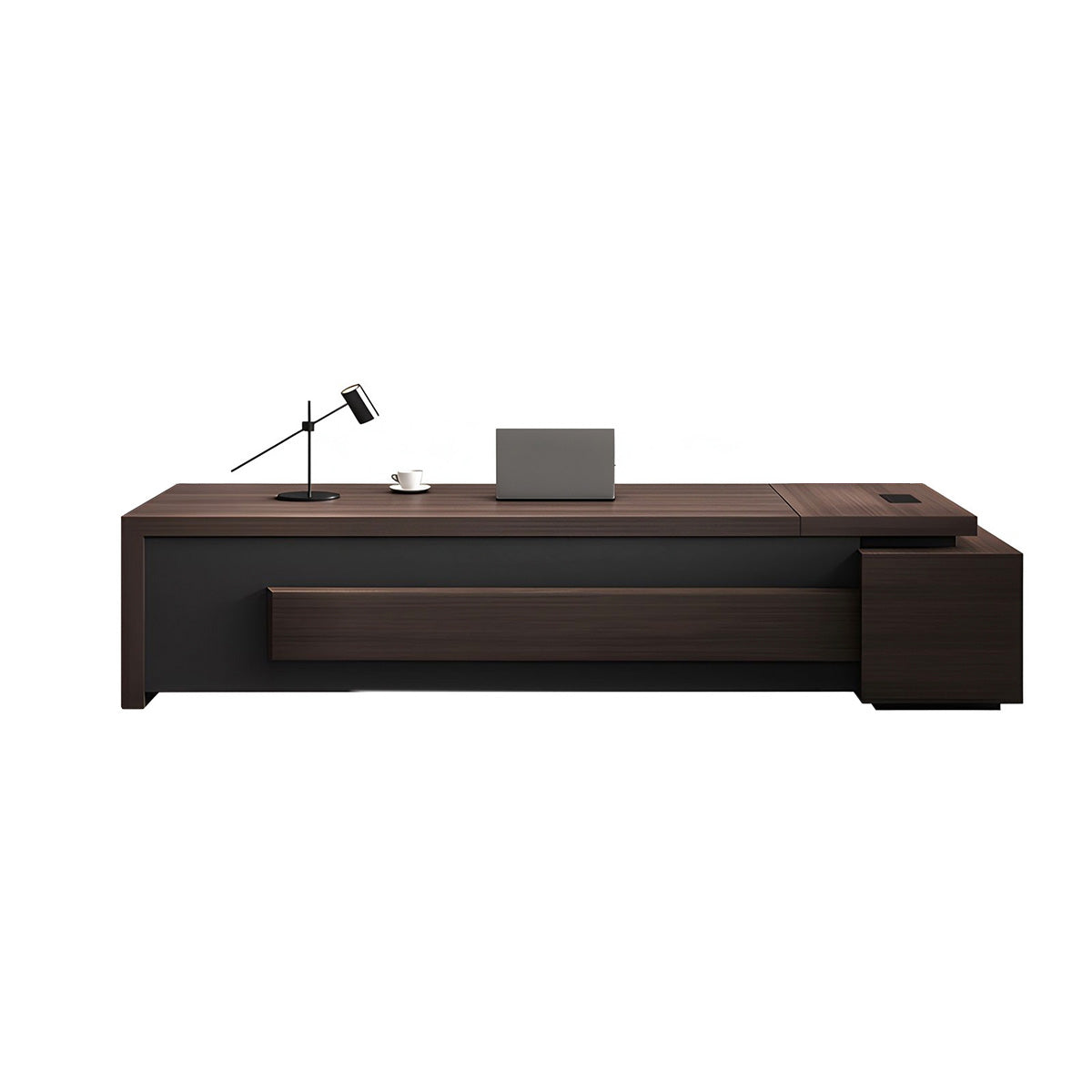 Modern L-Shaped Executive Desk 21–134 in Wide with Cable Management, Built-In Power Outlets, File Drawers & for Home Office