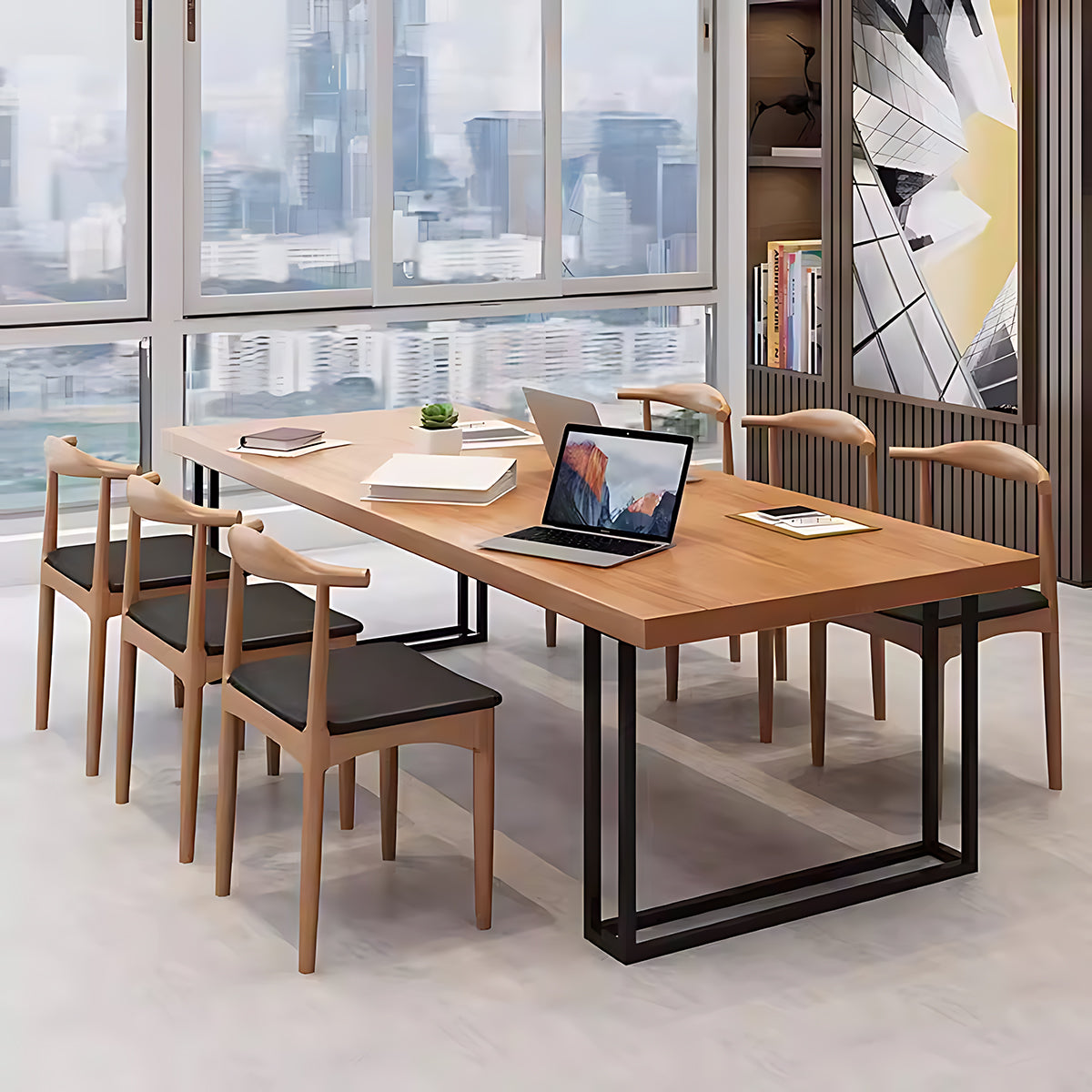 Industrial Style Solid Wood Conference Table