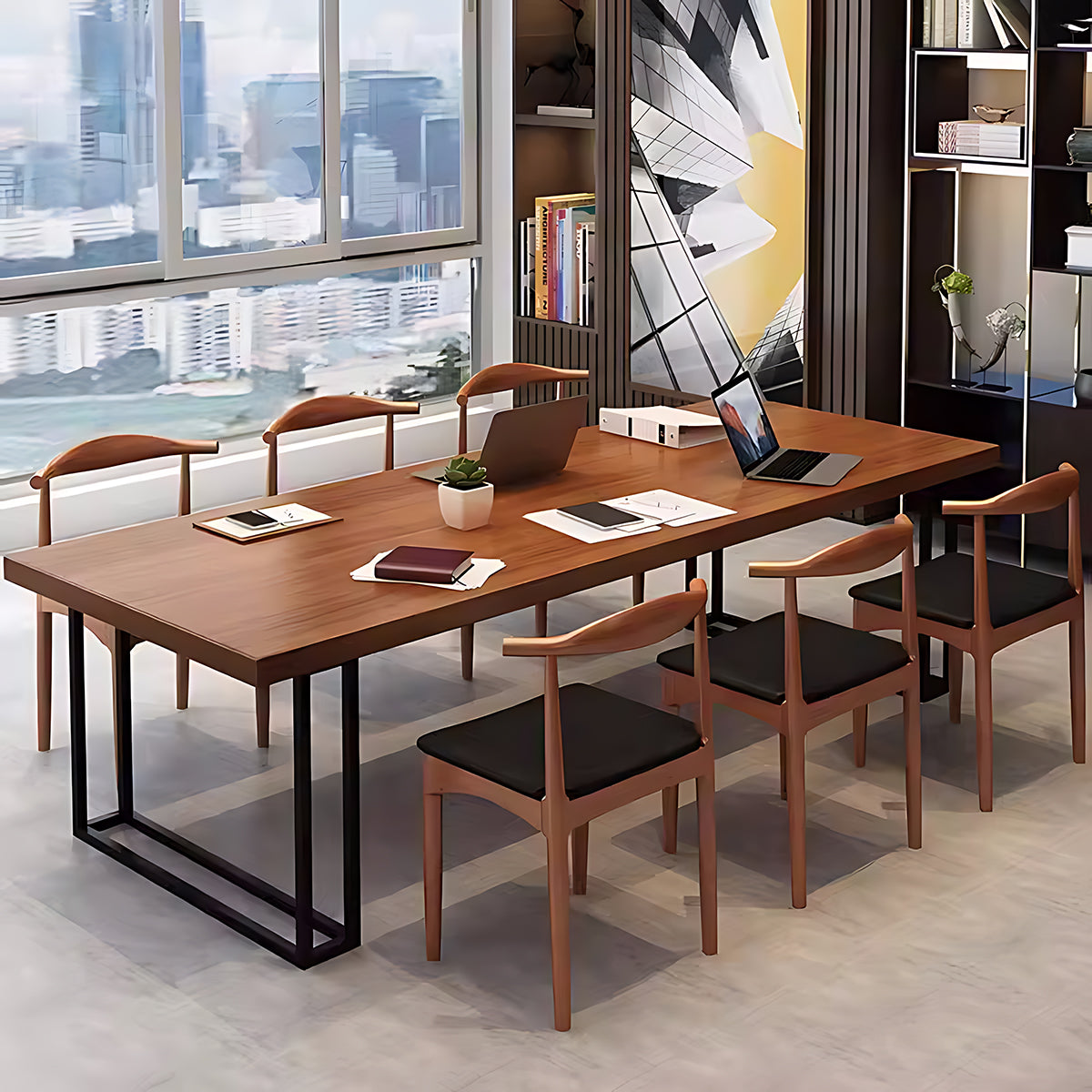 Industrial Style Solid Wood Conference Table