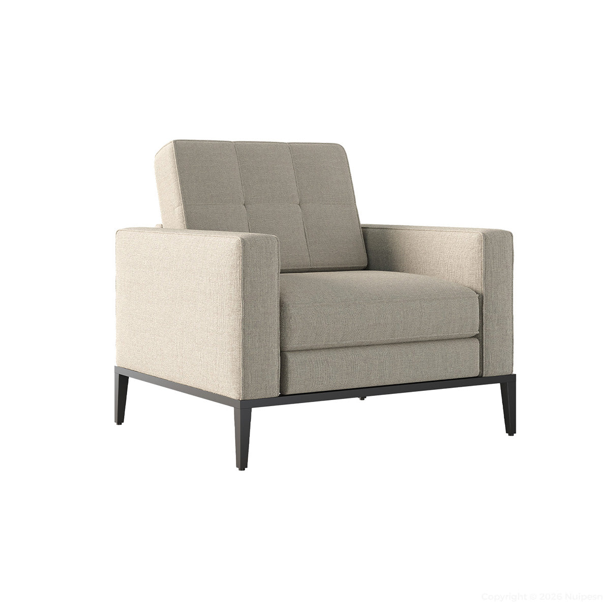 Contemporary Modular Sofa with Ergonomic Backrest, Soft Cushion & Wide Armrests for Office, Living Room & Apartment Spaces (43–75")（Stock Items）