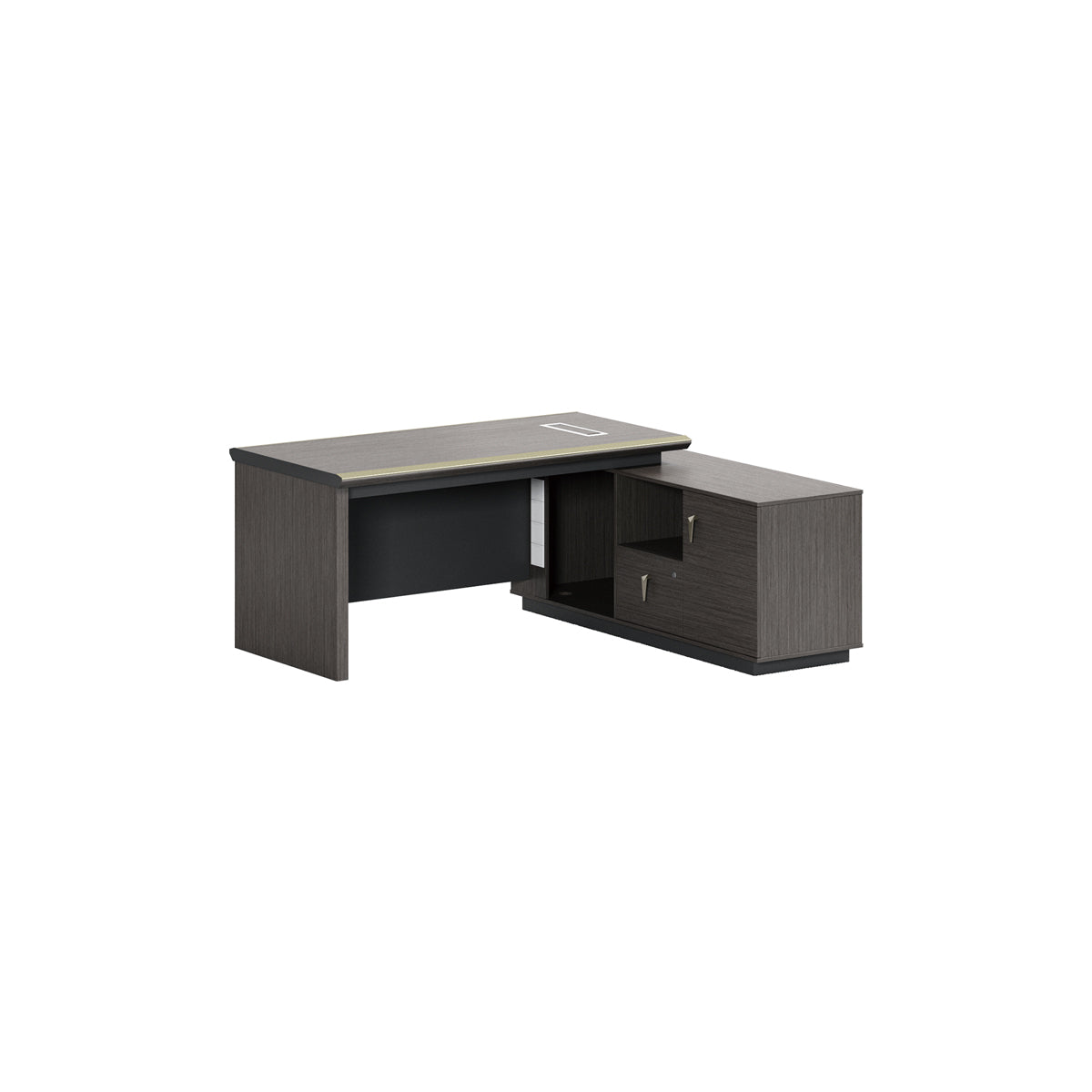 Modern Executive Desk with Convenient Power Outlets