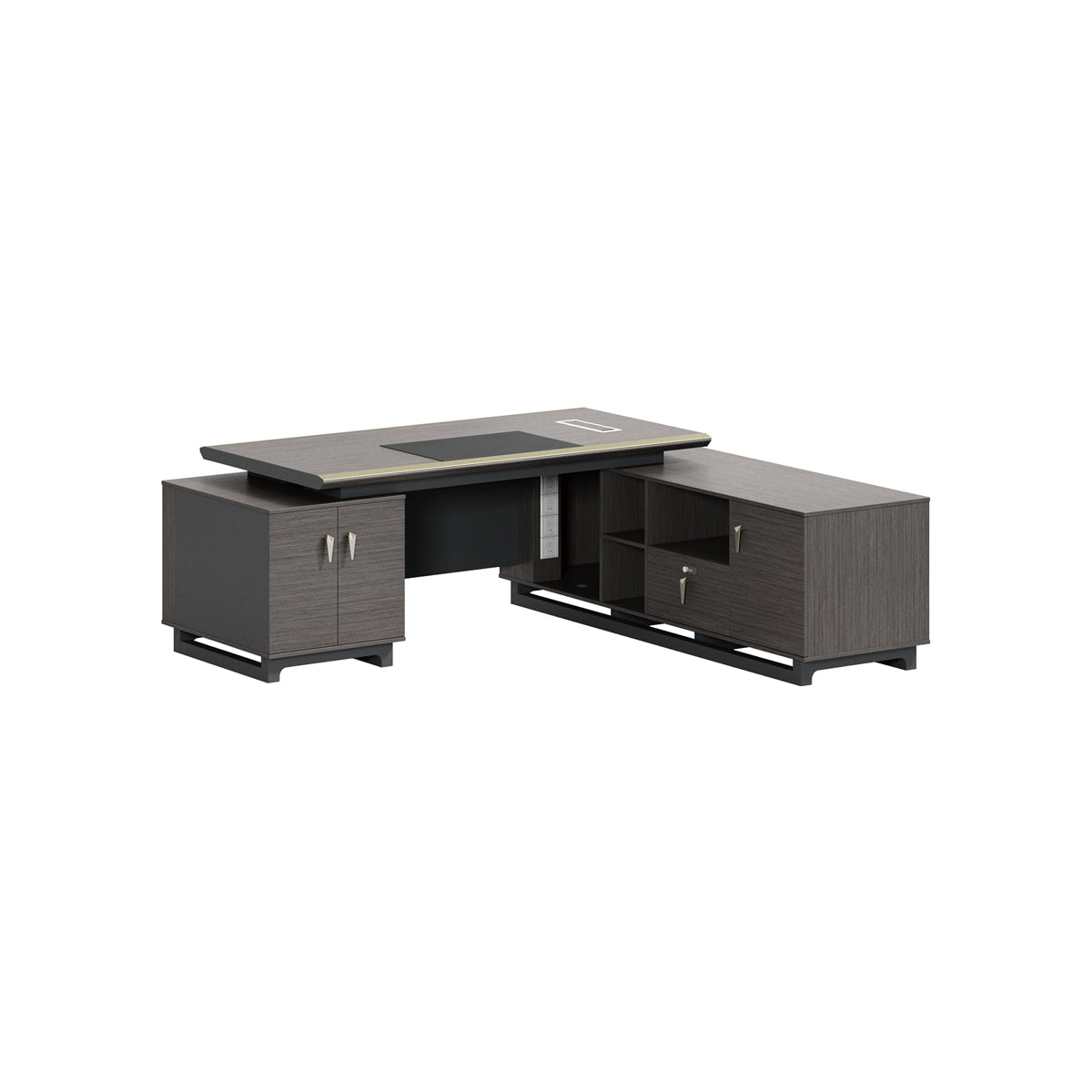 Modern Executive Desk with Convenient Power Outlets