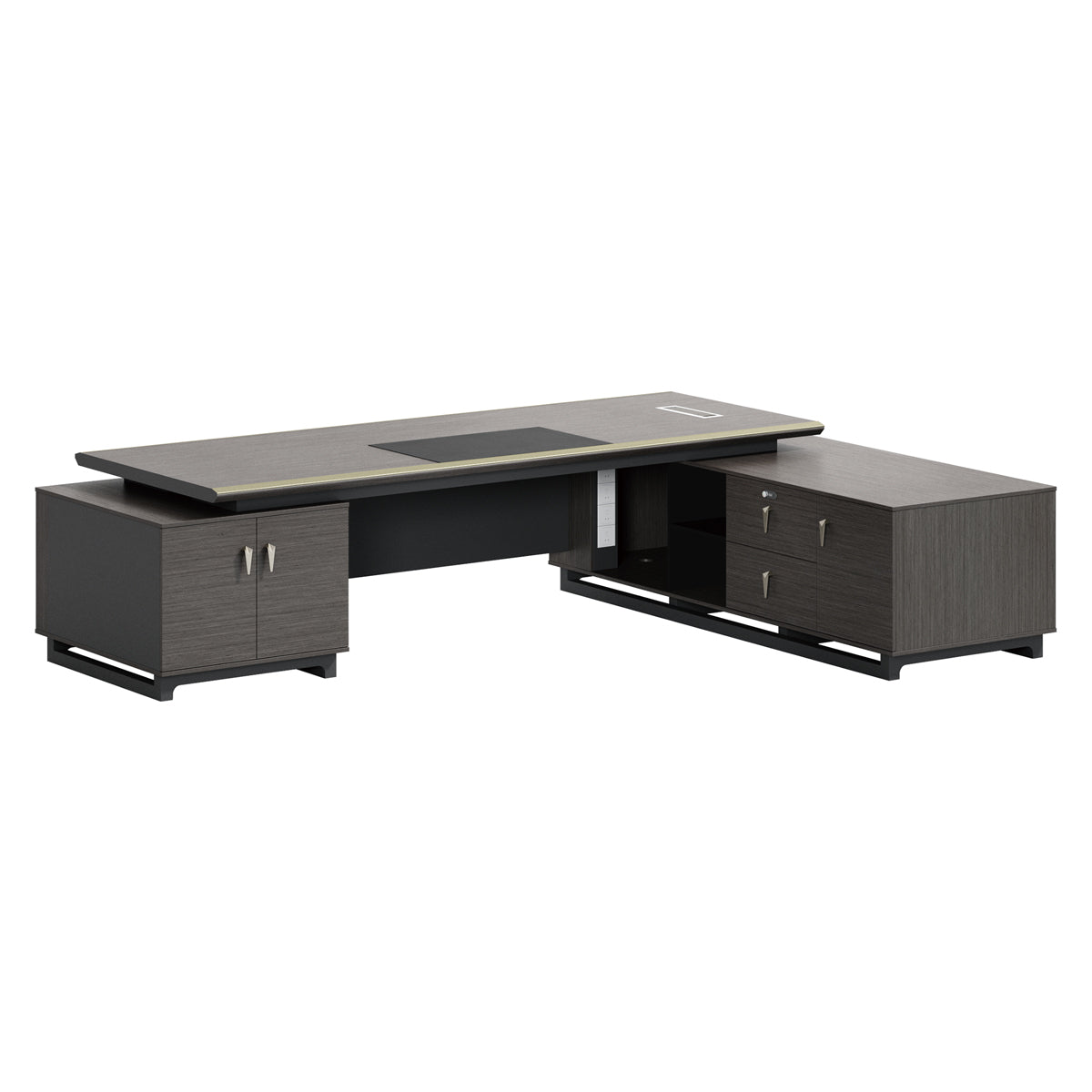 Modern Executive Desk with Convenient Power Outlets