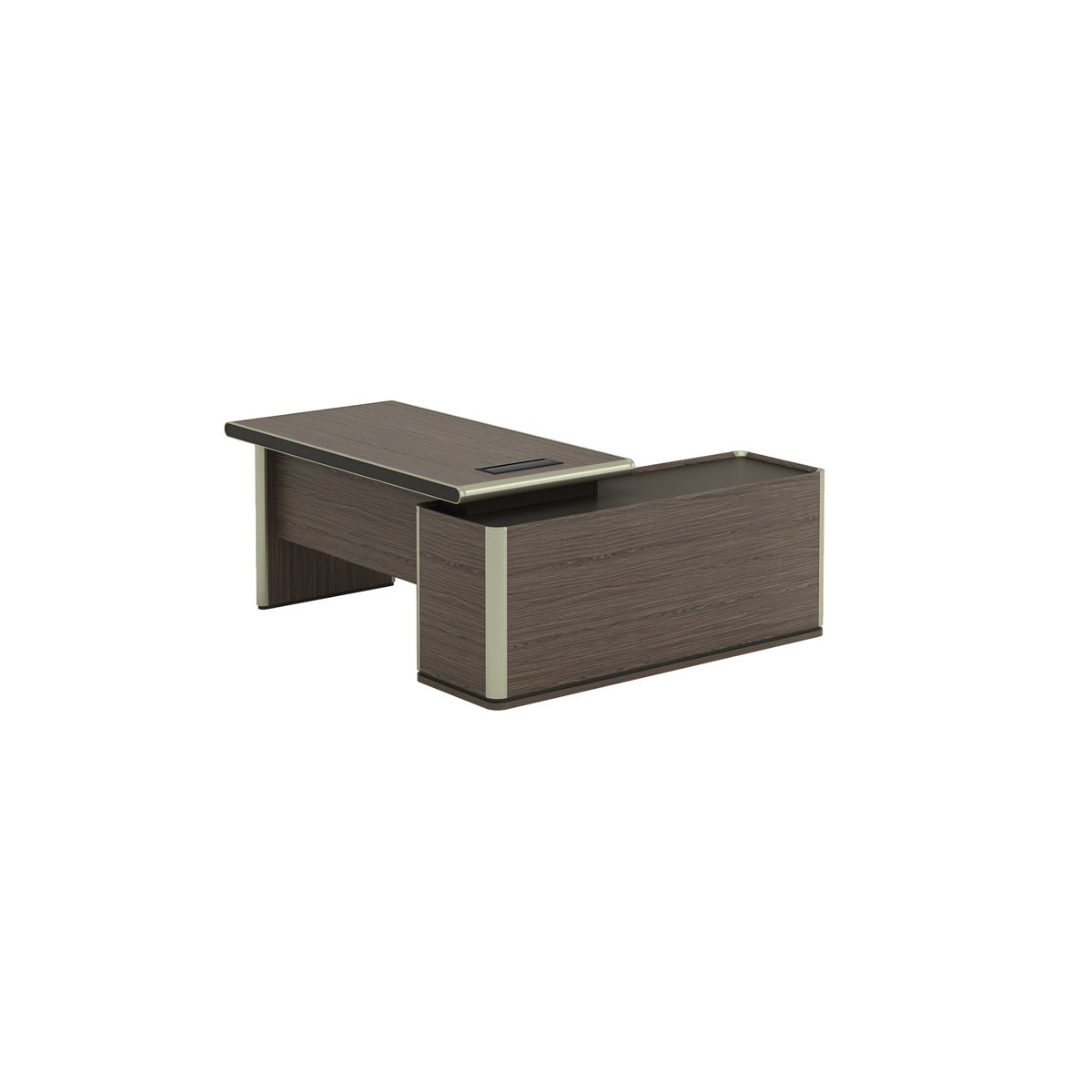 Classic L-Shaped Executive Desk with 3-Digit Combination Lock Drawers