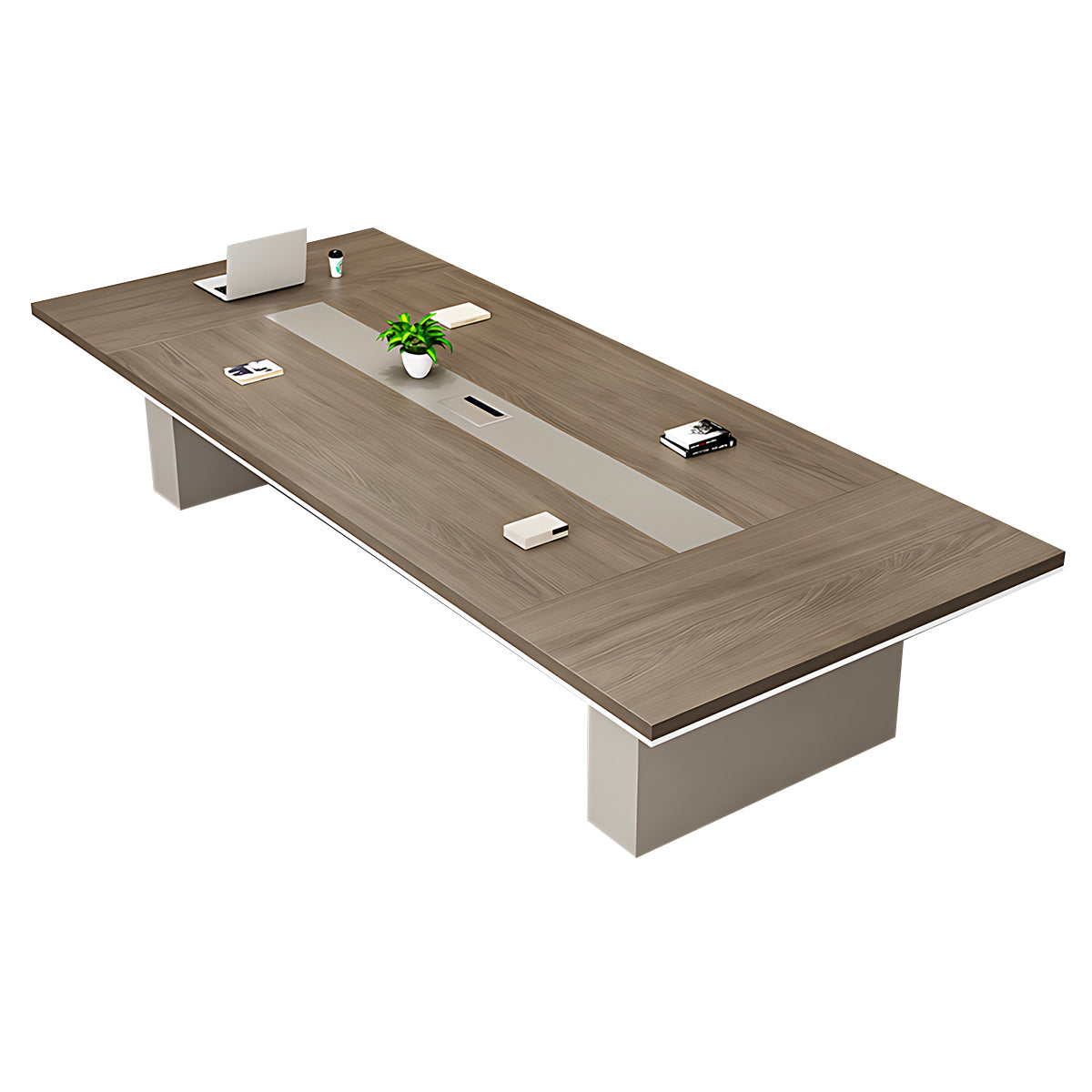 Rectangular Conference Table with Cable Management Eco Friendly Sturdy