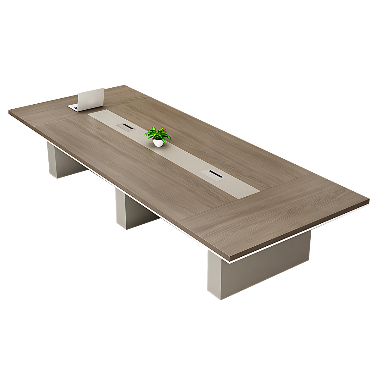 Rectangular Conference Table with Cable Management Eco Friendly Sturdy
